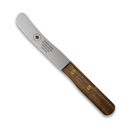 Walnut wood cutting board, solid wood, with curved knife