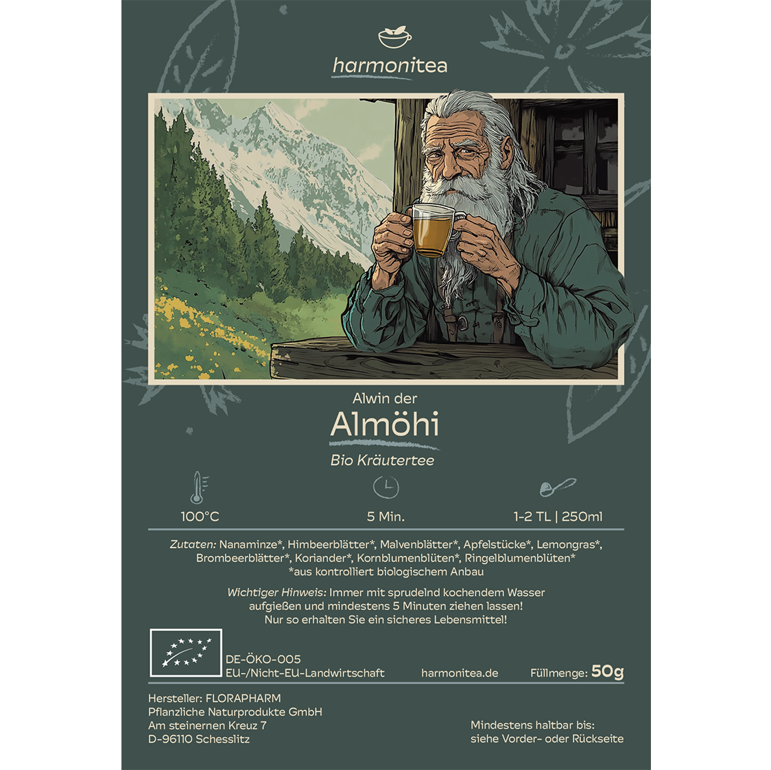 Alwin der Alm-Öhi, tisana alla menta verde