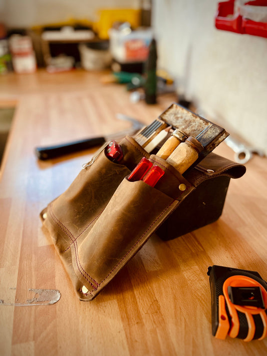 Werkzeuggürtel Set rechts – Arbeitsgürtel aus Leder mit Allround-Modul