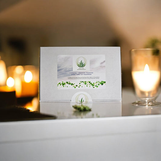 Incense set "Natural Ceremony - 7 Chakras" White sage with rose petals, 5 smudge sticks