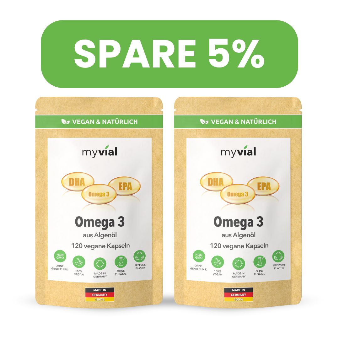 Omega 3 capsules made from algae oil - Vegan