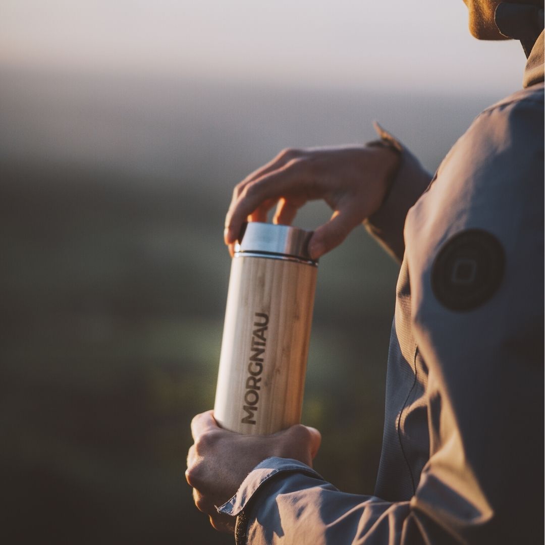 Bamboo thermos bottle