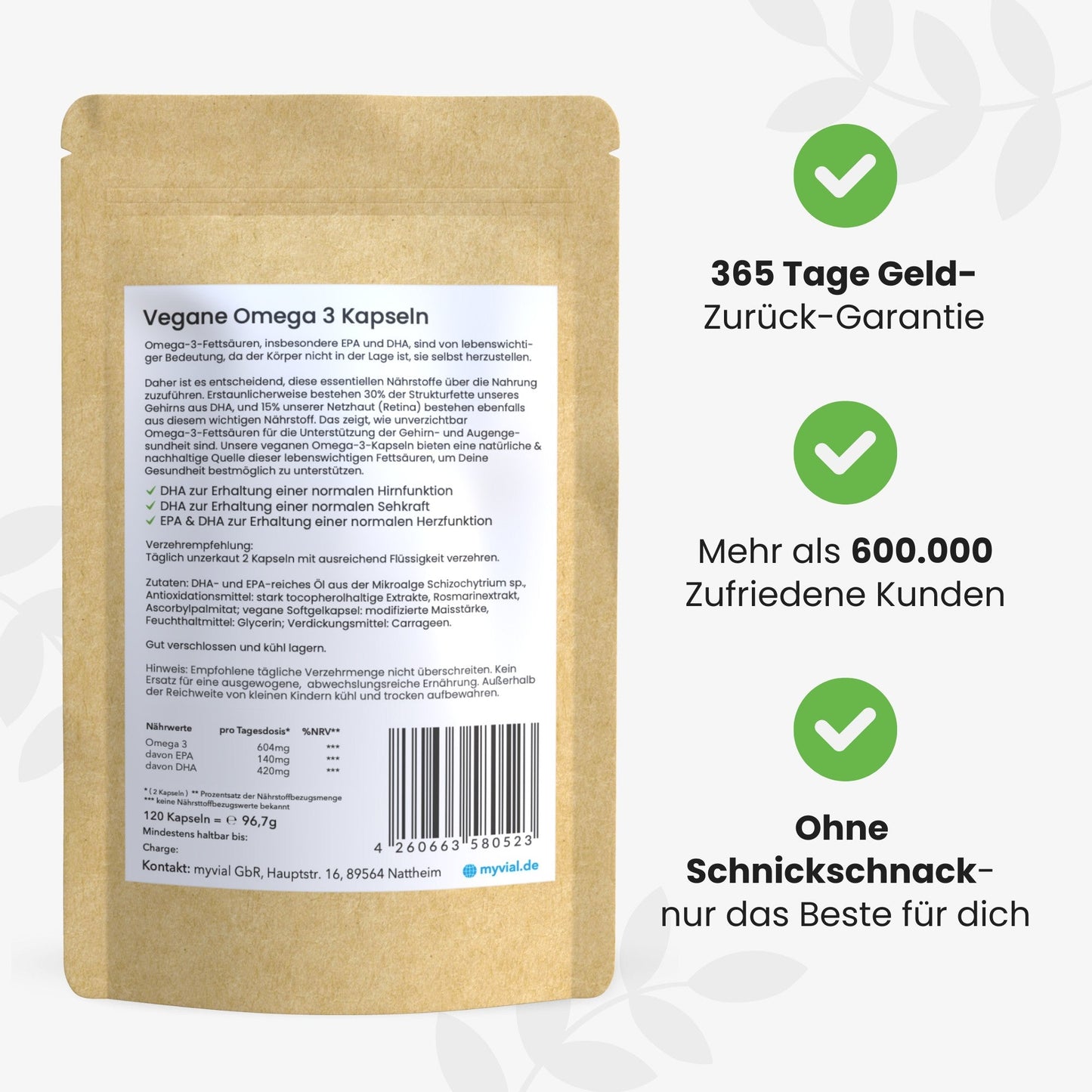 Omega 3 capsules made from algae oil - Vegan