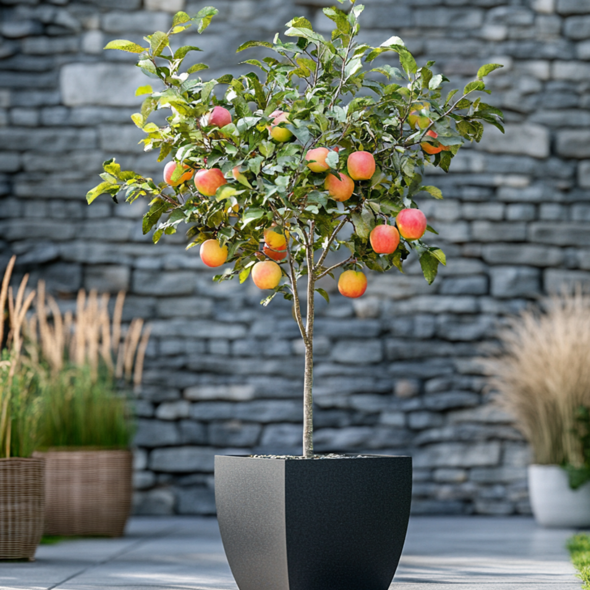 Apfelbaum Elstar – Malus Domestica 'Elstar' – Höhe 90–100cm – Ø21cm – Selbstfruchtender Obstbaum mit süß-saftigen Äpfeln – Winterhart & ertragreich – Ideal für Garten & Terrasse