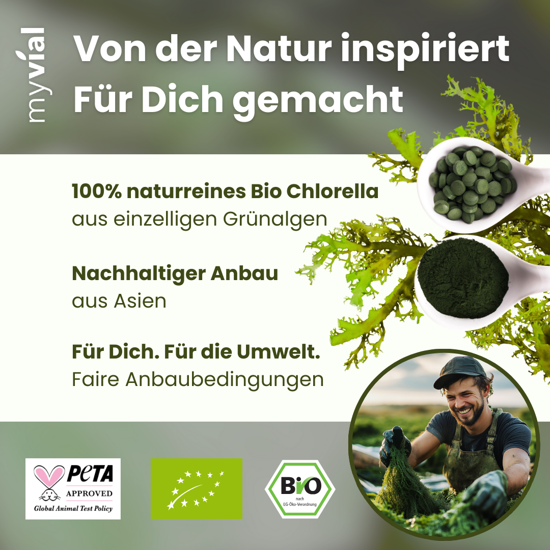 Compresse di clorella organica in pellet