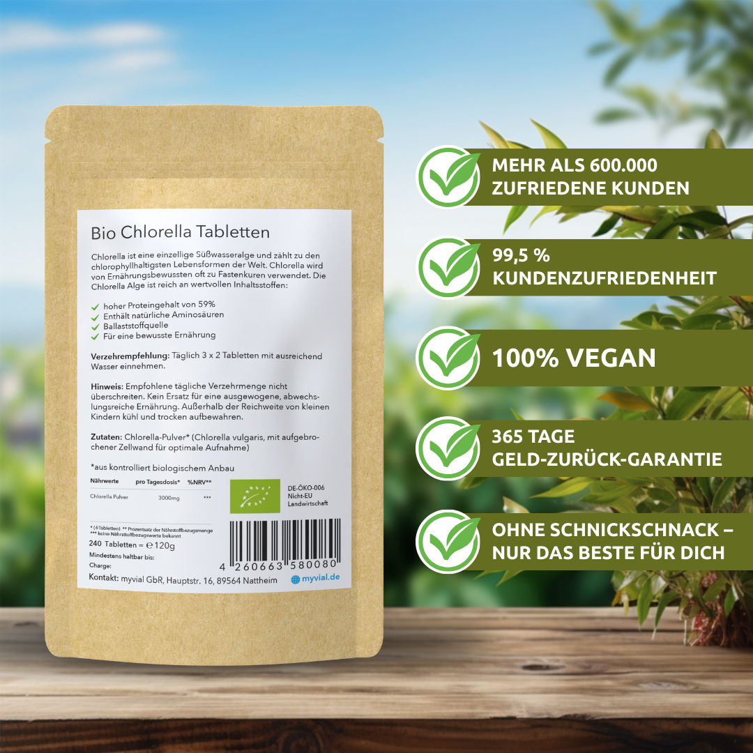 Compresse di clorella organica in pellet