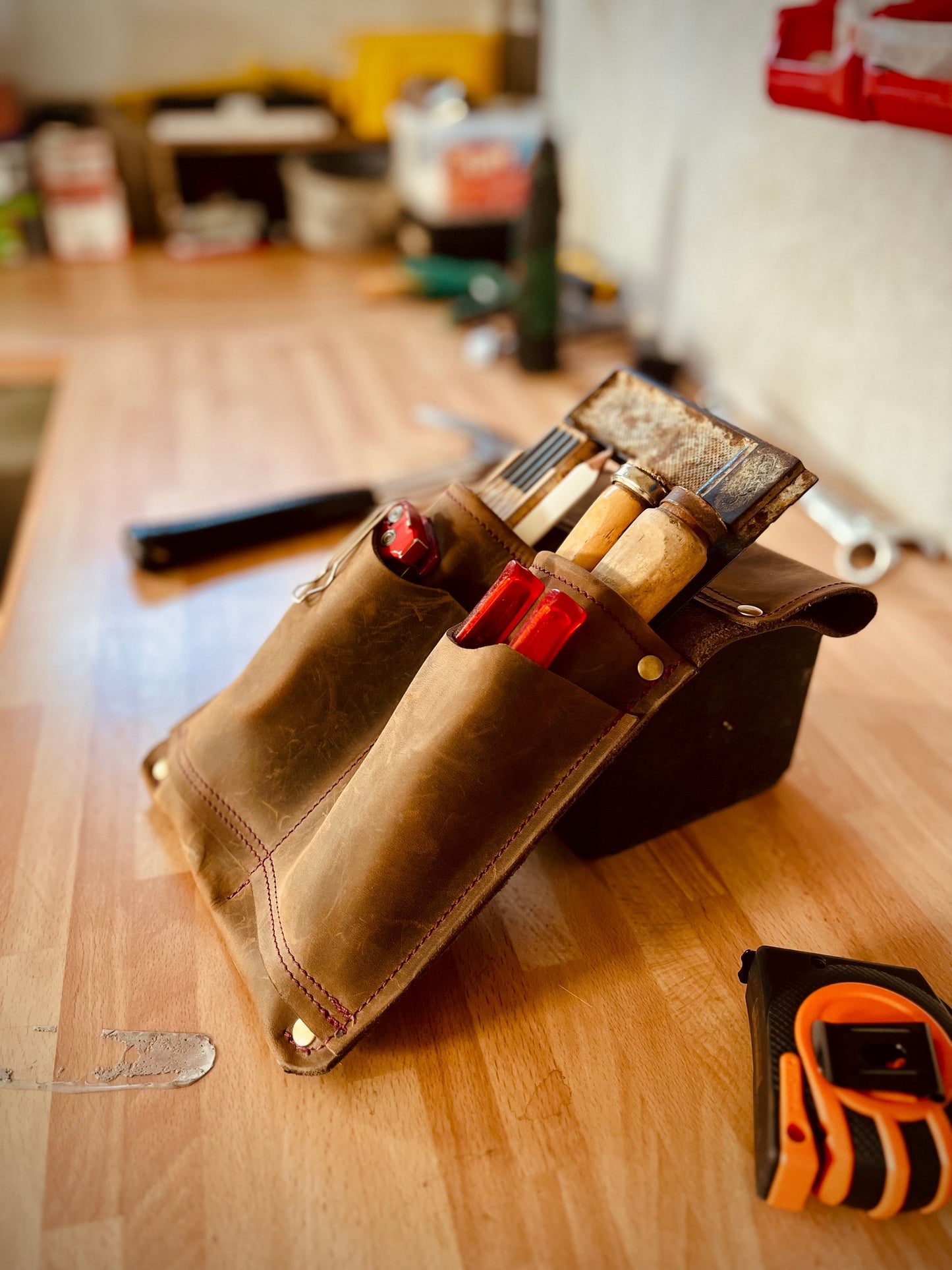 Werkzeuggürtel Set rechts – Arbeitsgürtel aus Leder mit Allround-Modul