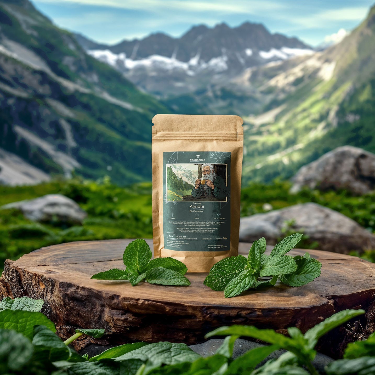 Alwin the Alm-Öhi, herbal tea with spearmint
