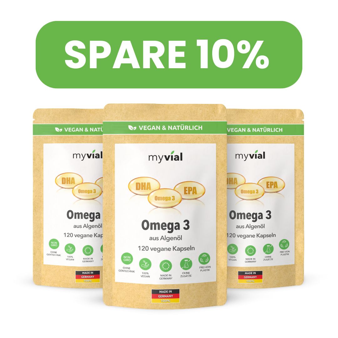 Omega 3 capsules made from algae oil - Vegan