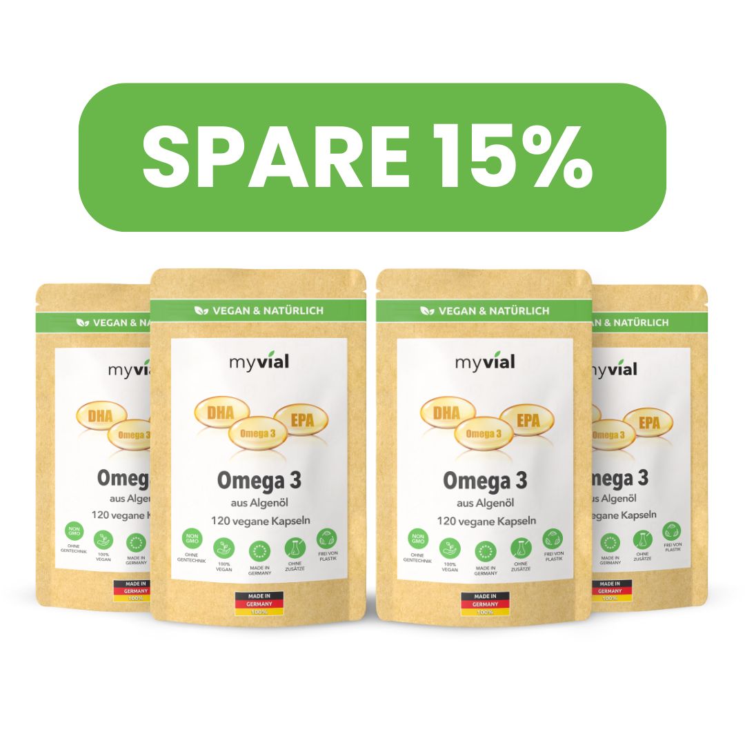 Omega 3 capsules made from algae oil - Vegan