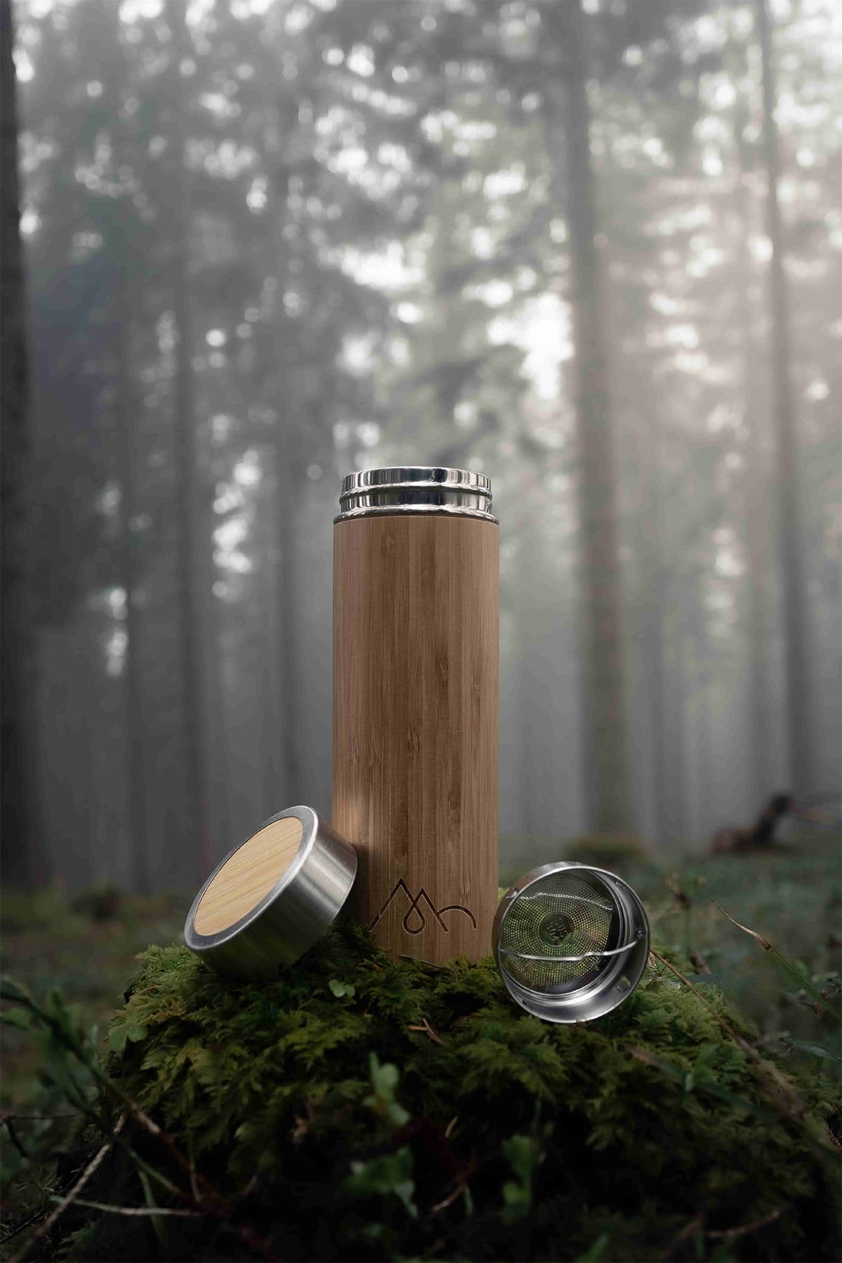 Bamboo thermos bottle