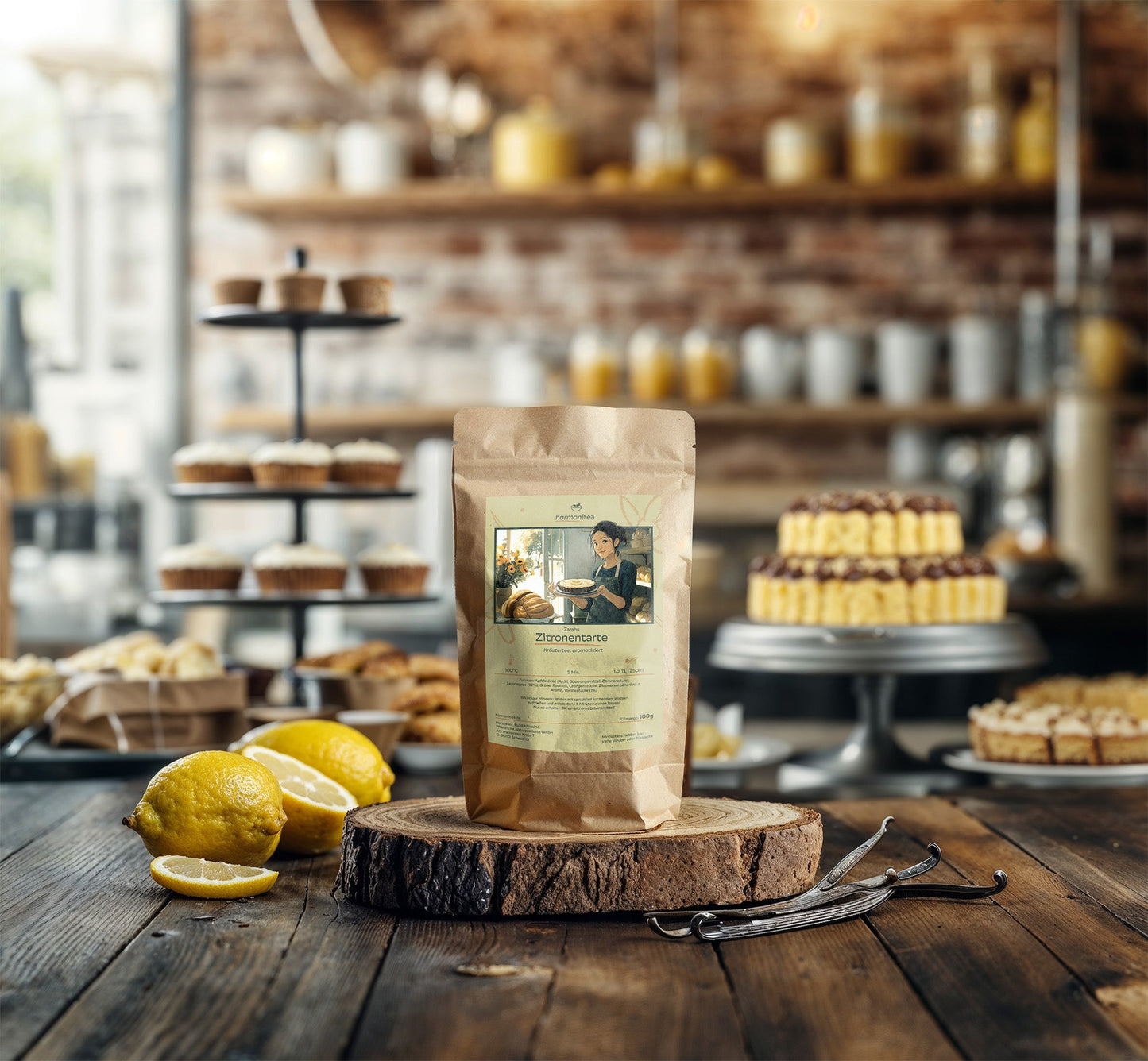 Crostata al limone di Zarah, tè alla vaniglia e citronella